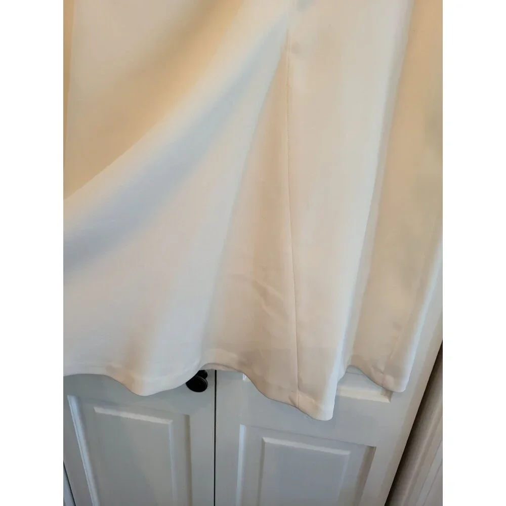 Ivory A Line Skirt Sag Harbor Sz 10 Side Pleat Retro Twee Minimalist Old Money - Picture 6 of 8